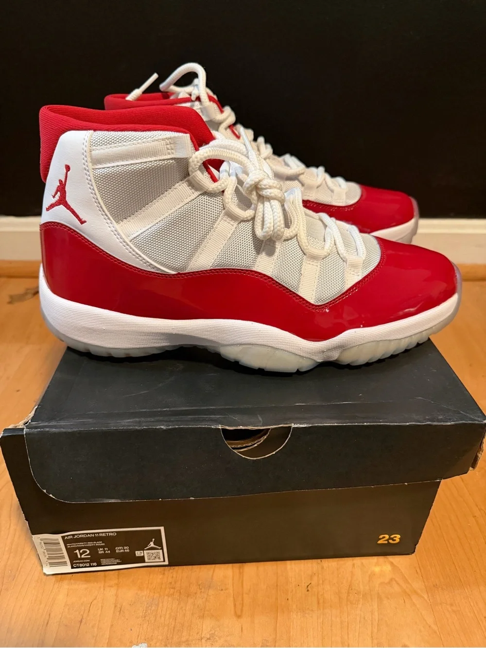 Jordan Men’s Retro 11 High Top Sneakers - White/Red
